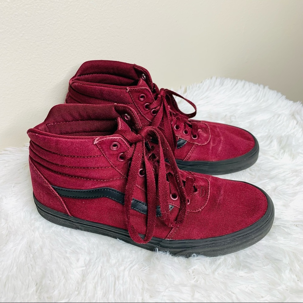 Vans Sk-8 Hi High Top Maroon Sneakers